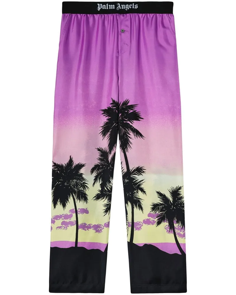 Palm Angels Gerade Hose mit Sunset-Print - Violett Violett