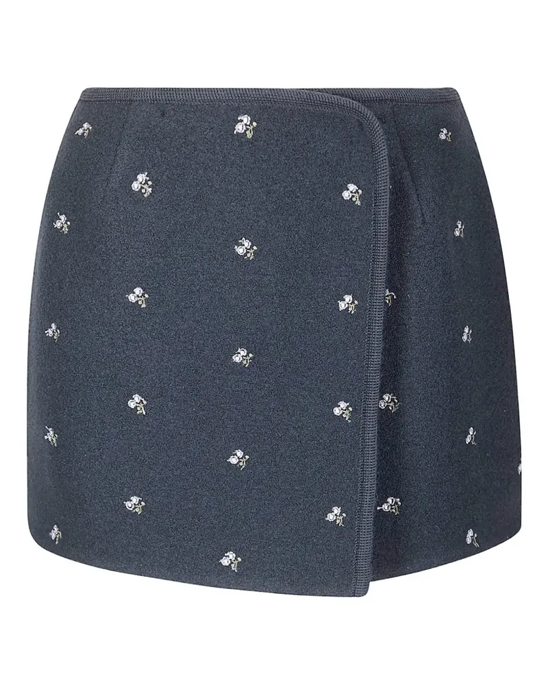 Rier Minirock mit Blumendetail - Grau Grau