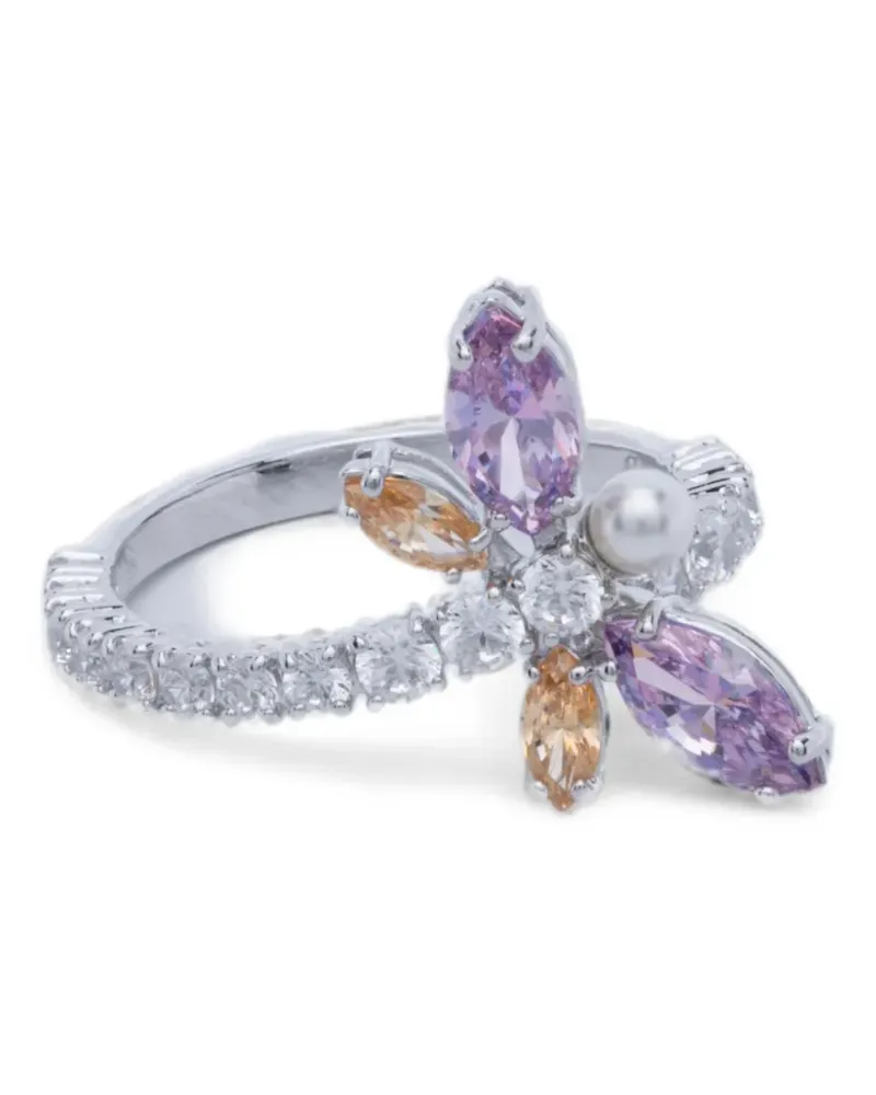 Swarovski x Ariana Grande crystal-embellished motif ring - Silber Silber