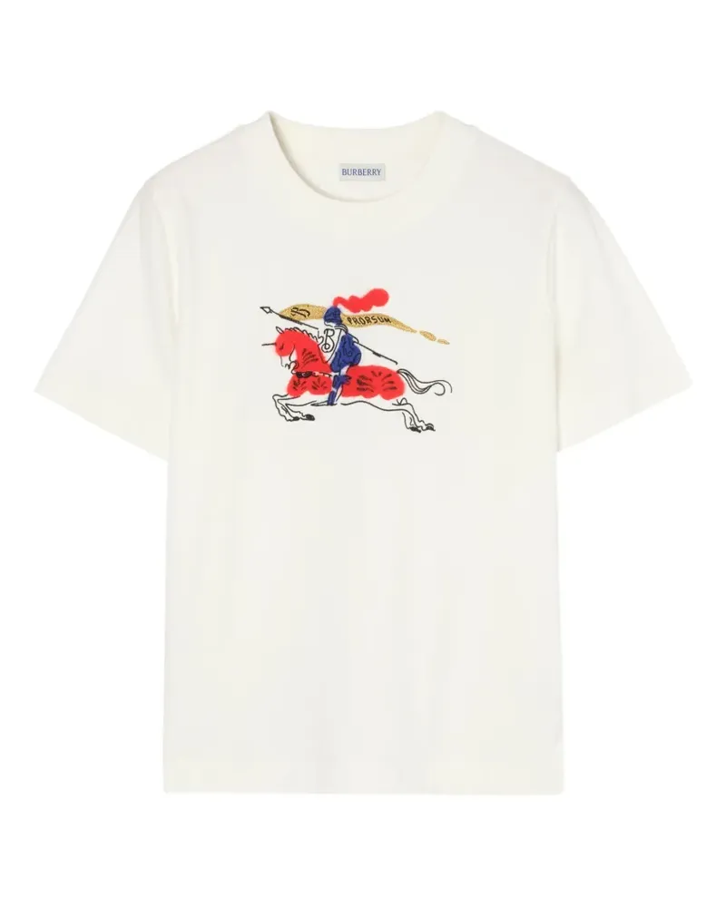 Burberry Equestrian Knight cotton T-shirt - Weiß Weiß
