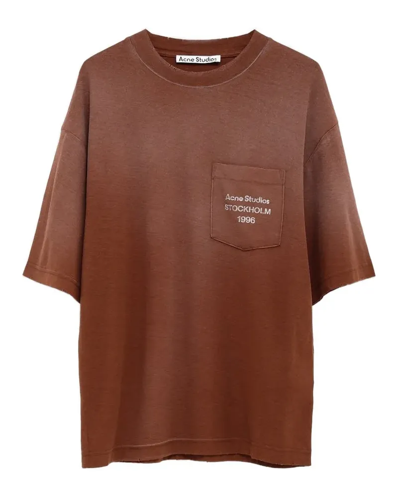 Acne Studios T-Shirt mit Brusttasche - Braun Braun