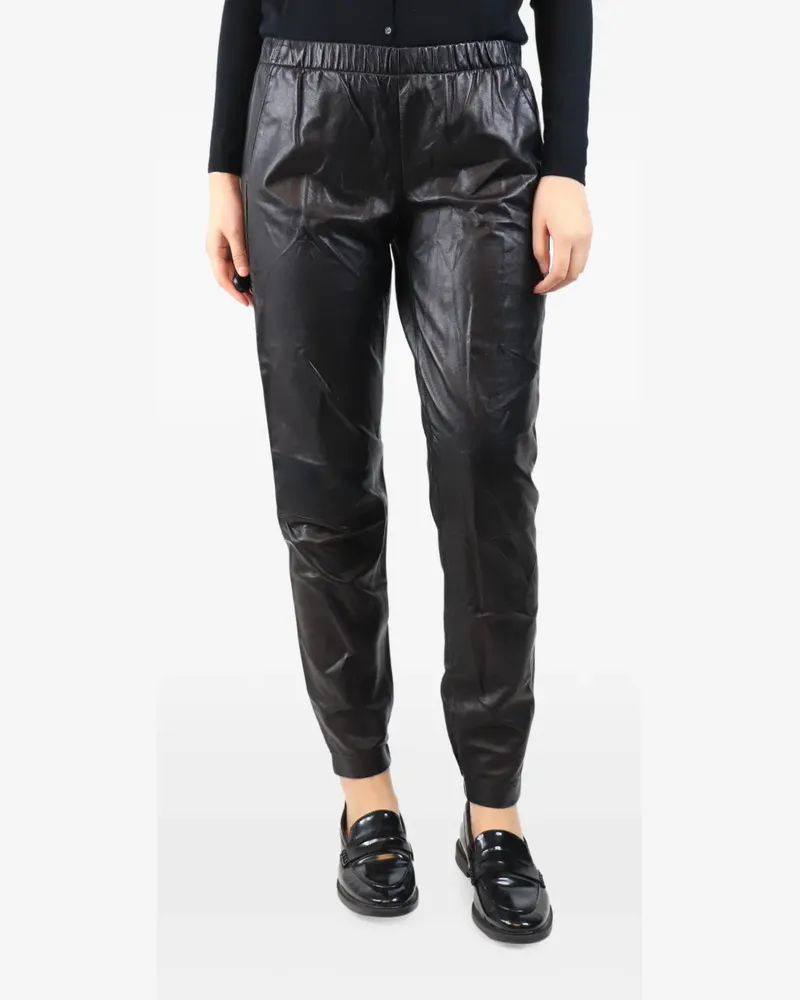 Vince elasticated-waist leather trousers - Schwarz Schwarz