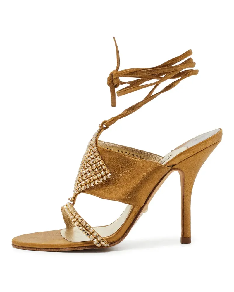 Gina Sandalen mit Knöchelbindung und Kristallen - Gold Gold