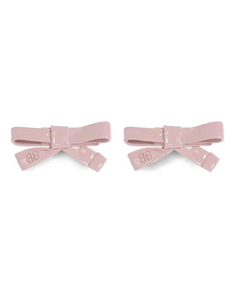 Balenciaga Ohrringe in Schleifenform aus Messing - Rosa Rosa