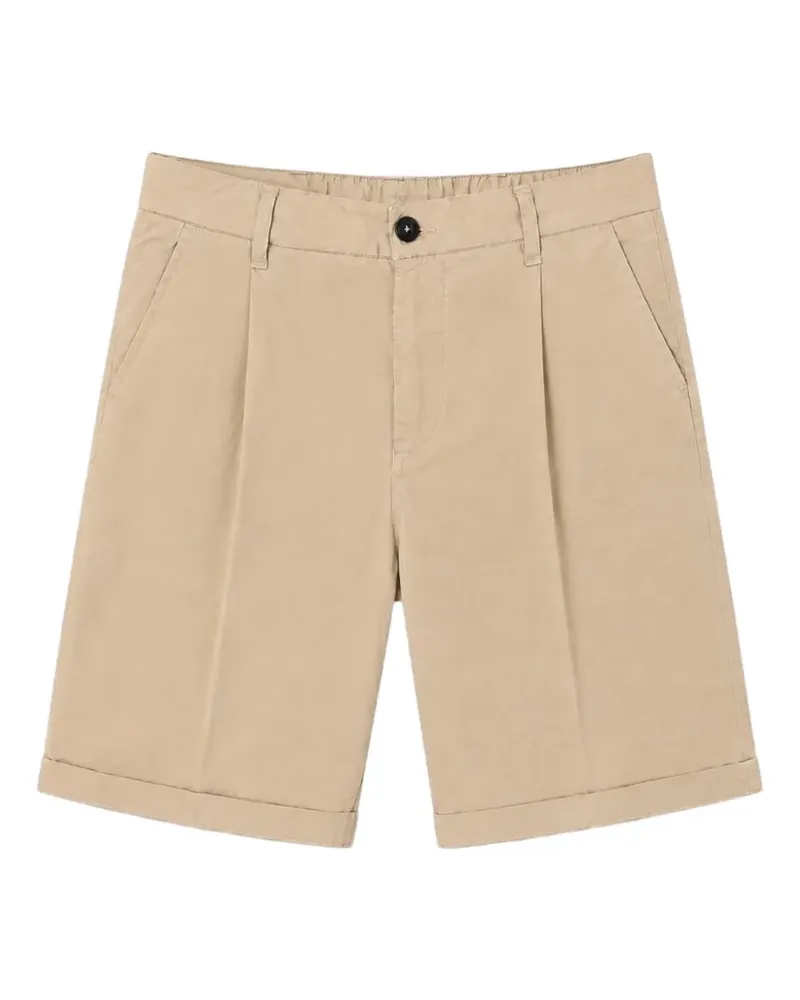 40Weft pleated turn-up shorts - Nude Nude