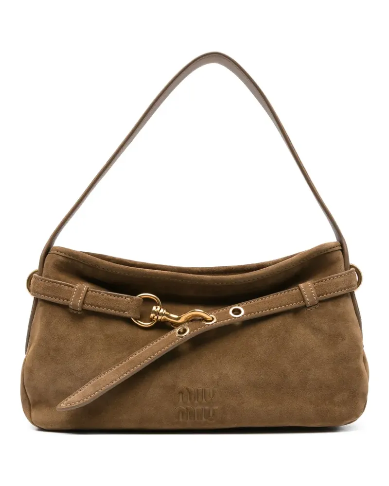 Miu Miu Aventure Schultertasche aus Wildleder - Braun Braun