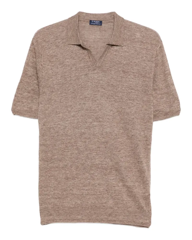 BARBA V-neck short-sleeve polo shirt - Braun Braun