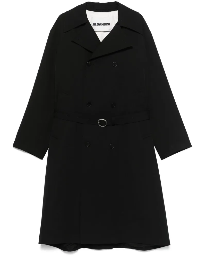 Jil Sander Mantel mit Gürtel - Schwarz Schwarz
