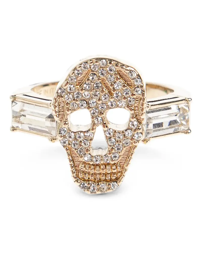 Alexander McQueen Skull crystal-embellished ring - Gold Gold