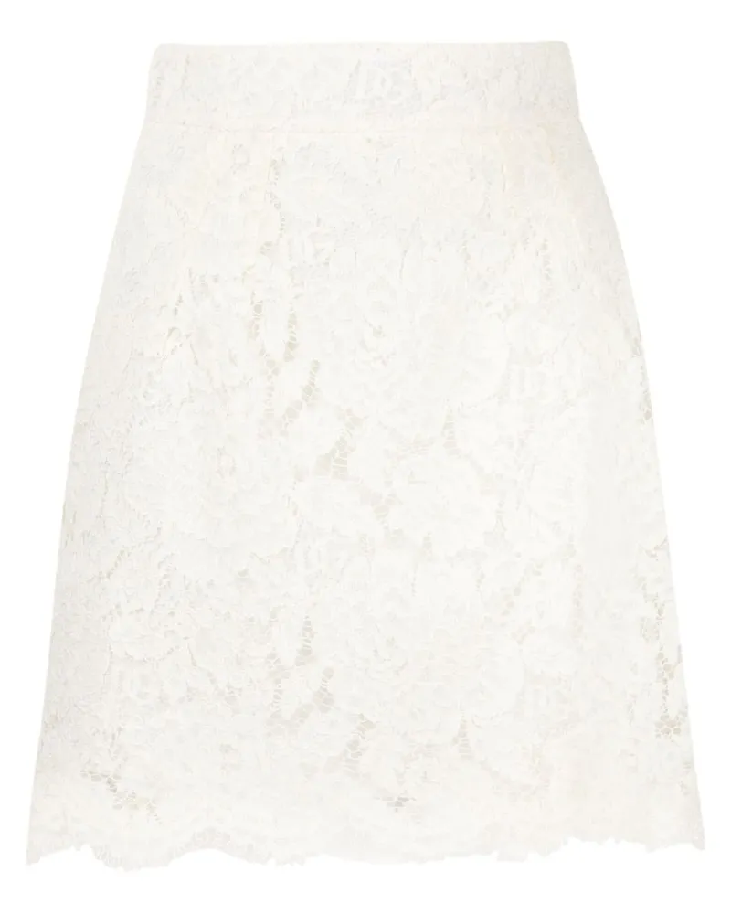Dolce & Gabbana Midirock mit floraler Spitze - Weiß Weiß