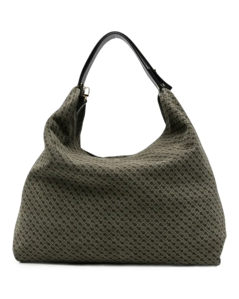 Gherardini monogram-print leather shoulder bag - Grün Grün