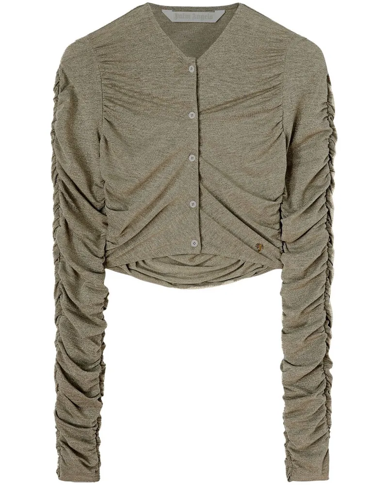 Palm Angels Gerüschter Cropped-Cardigan - Grün Grün