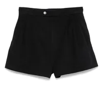 High-Waist-Shorts mit Falten - Schwarz