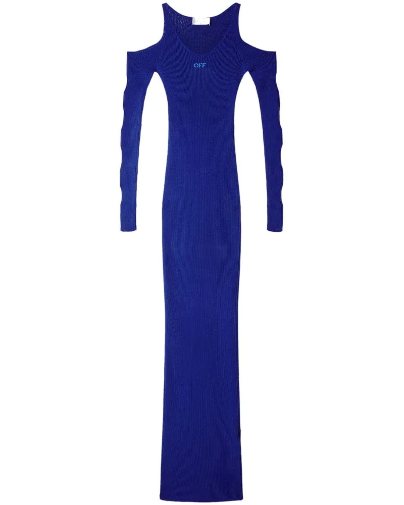 OFF-WHITE Geripptes Kleid mit Cut-Outs - Blau Blau