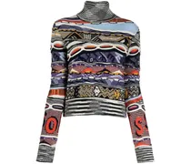 Gestrickter Rollkragenpullover - Violett