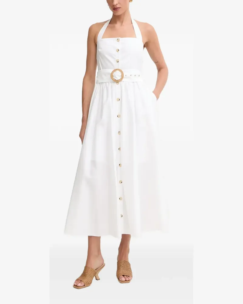 Fracomina Neckholder-Midikleid mit Gürtel - Weiß Weiß