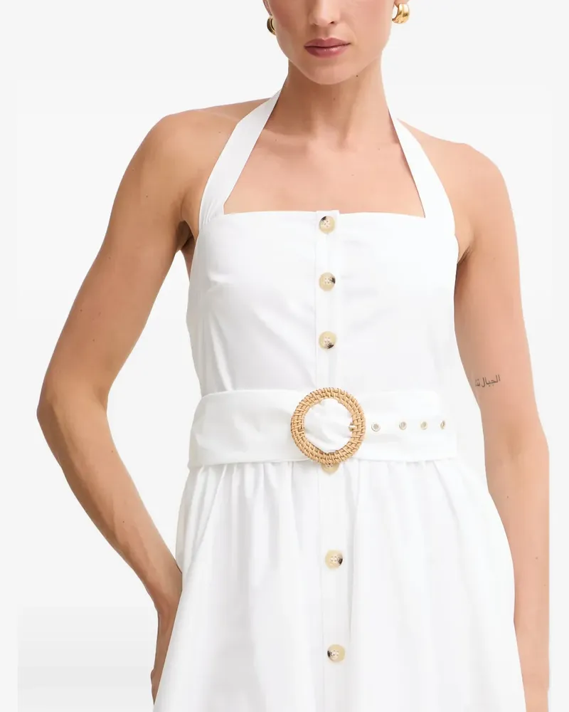 Fracomina belted halterneck midi dress - Weiß Weiß