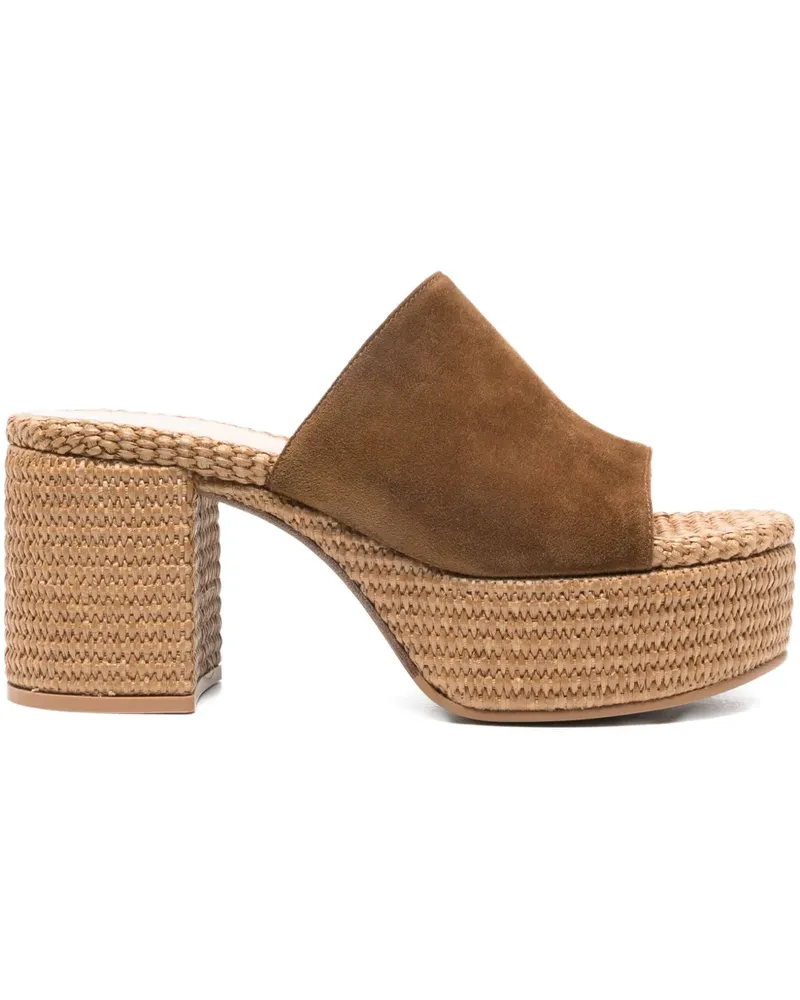 Gianvito Rossi Wildledersandalen mit Plateau - Braun Braun