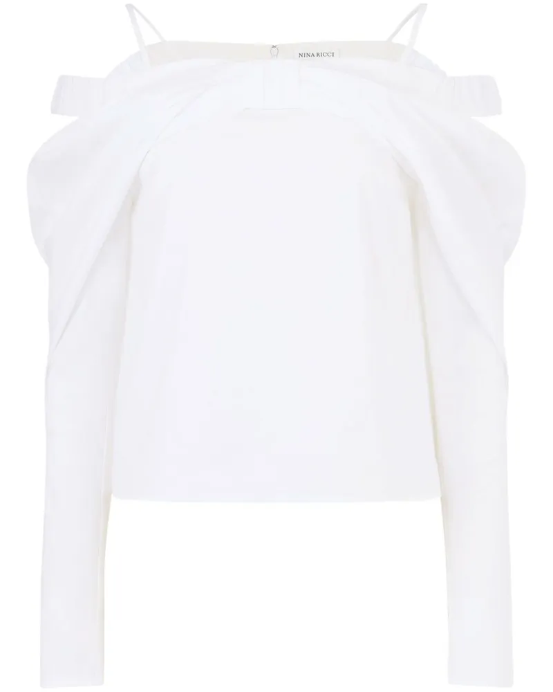 Nina Ricci Schulterfreie Bluse - Weiß Weiß