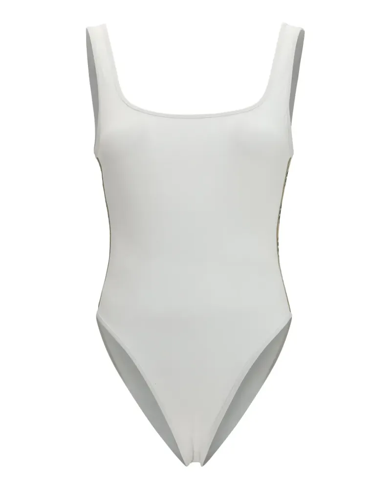 Burberry Check-stripe swimsuit - Weiß Weiß