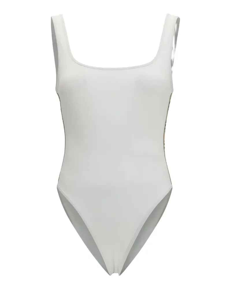 Burberry Check-stripe swimsuit - Weiß Weiß