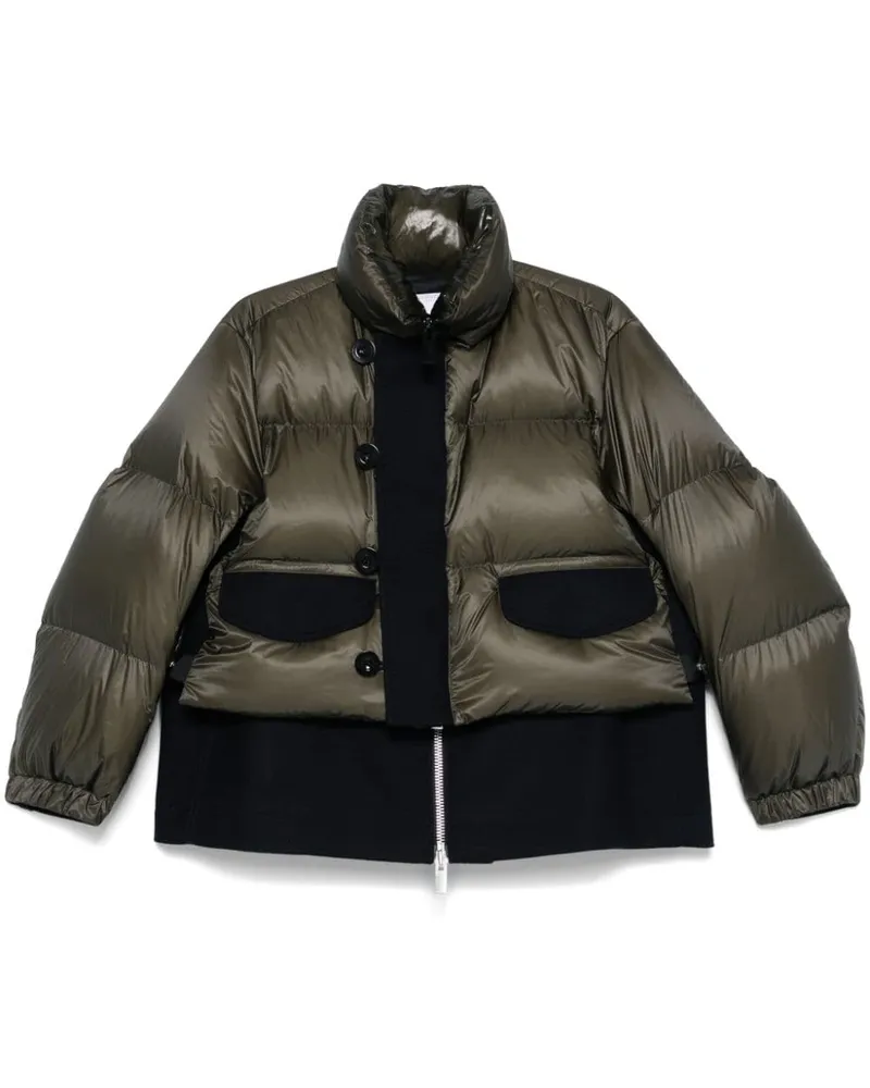 Sacai Gefütterte Jacke im Layering-Look - Grün Grün