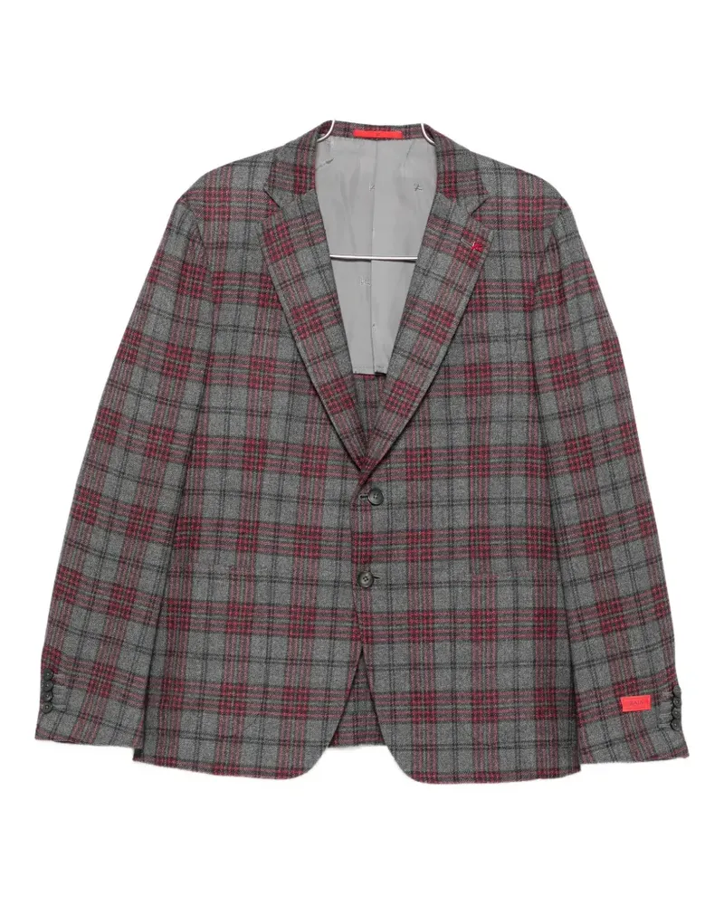 Isaia check-pattern notch-lapel blazer - Grau Grau