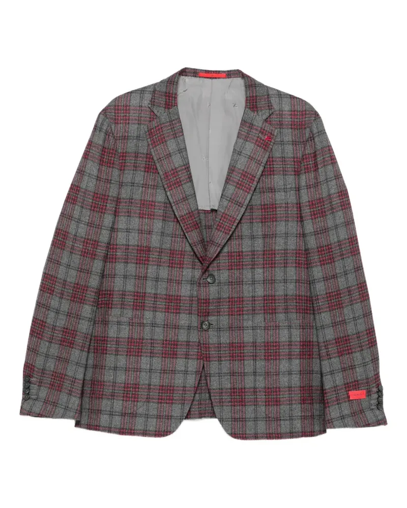 Isaia check-pattern notch-lapel blazer - Grau Grau
