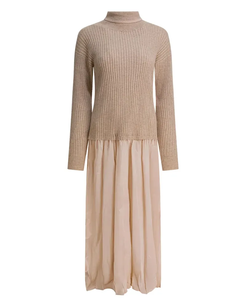 MAX&MOI Geripptes Midikleid - Nude Nude