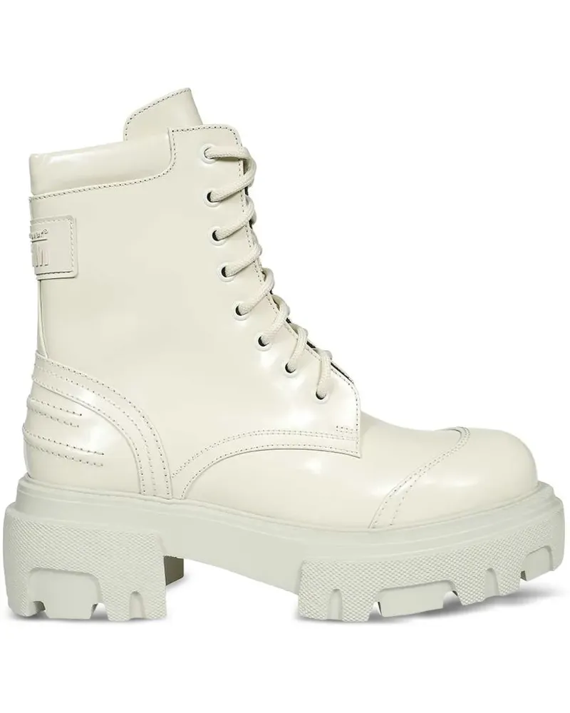 MSGM Schnürstiefel mit Plateau - Weiß Weiß