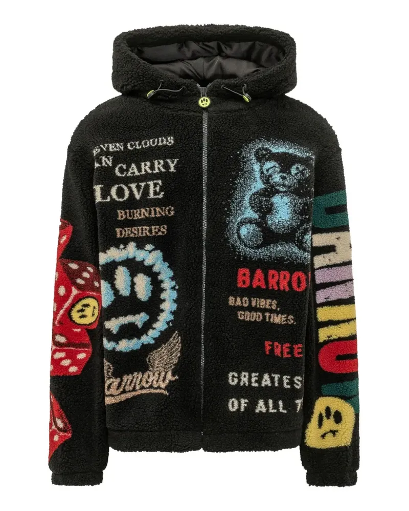 BARROW Kapuzenjacke mit grafischem Print - Schwarz Schwarz
