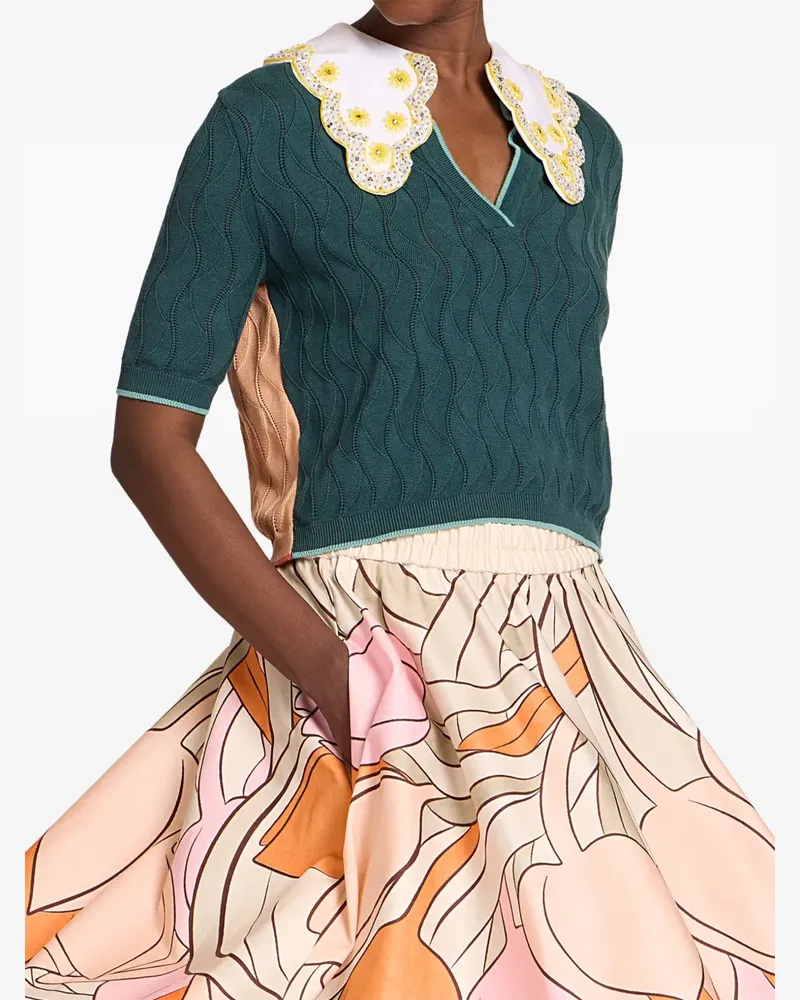 La DoubleJ crop polo - Grün Grün