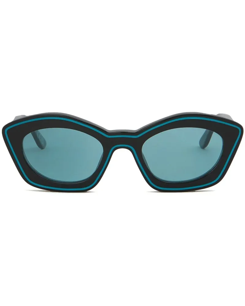 Marni Sonnenbrille mit ovalem Gestell - Schwarz Schwarz