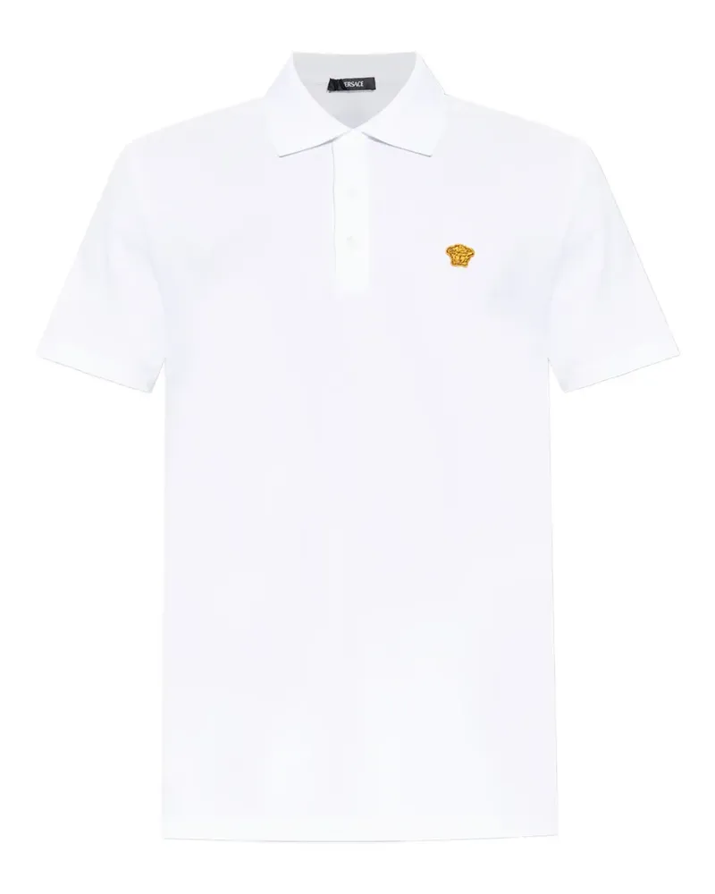 Versace Poloshirt mit Medusa-Verzierung - Weiß Weiß