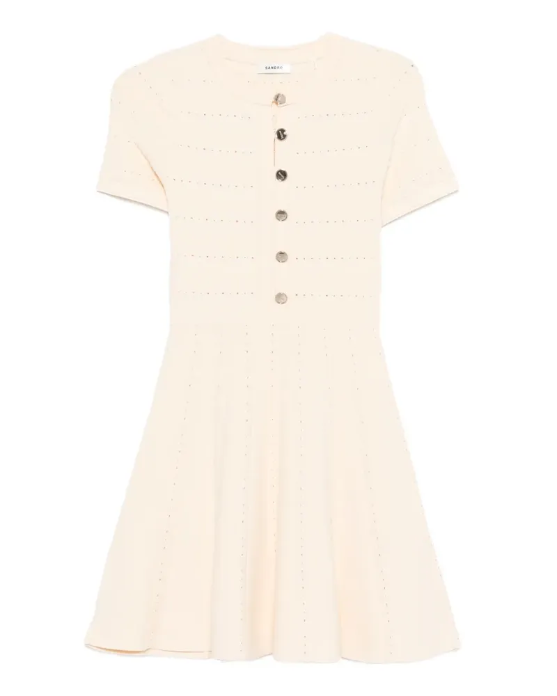 Sandro Strickkleid mit Knöpfen - Nude Nude