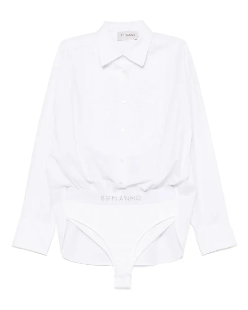 Ermanno Scervino Body mit Spitzendetail - Weiß Weiß