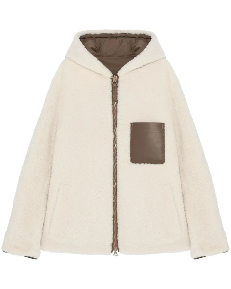 Yves Salomon Wendbare Kapuzenjacke aus Shearling - Nude Nude