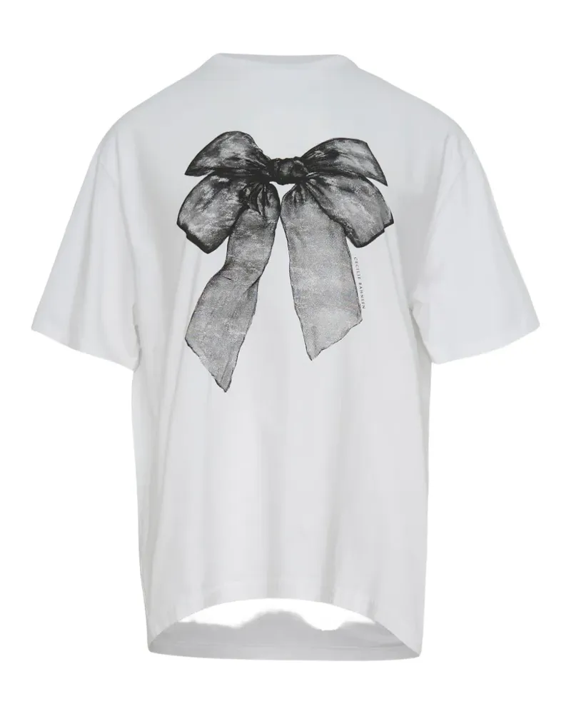Cecilie Bahnsen Dorothy T-Shirt mit Schleifen-Print - Weiß Weiß