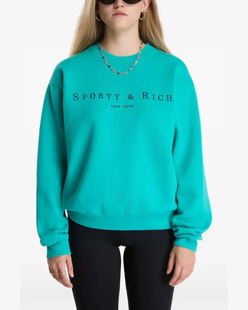 SPORTY & RICH Bestickter Pullover - Grün Grün