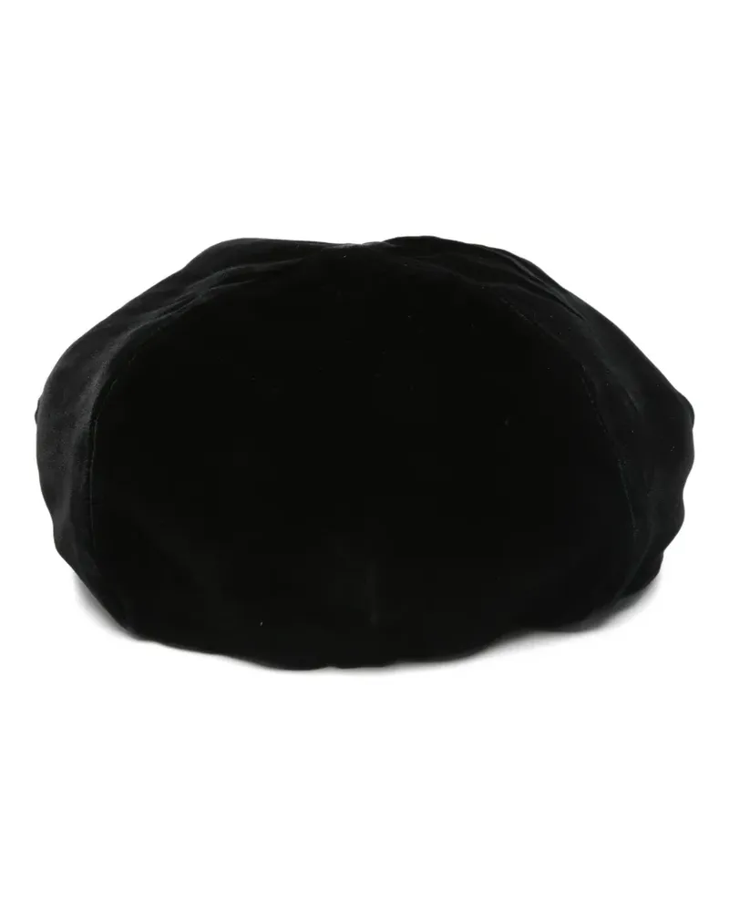 Emporio Armani Baskenmütze aus Samt - Schwarz Schwarz