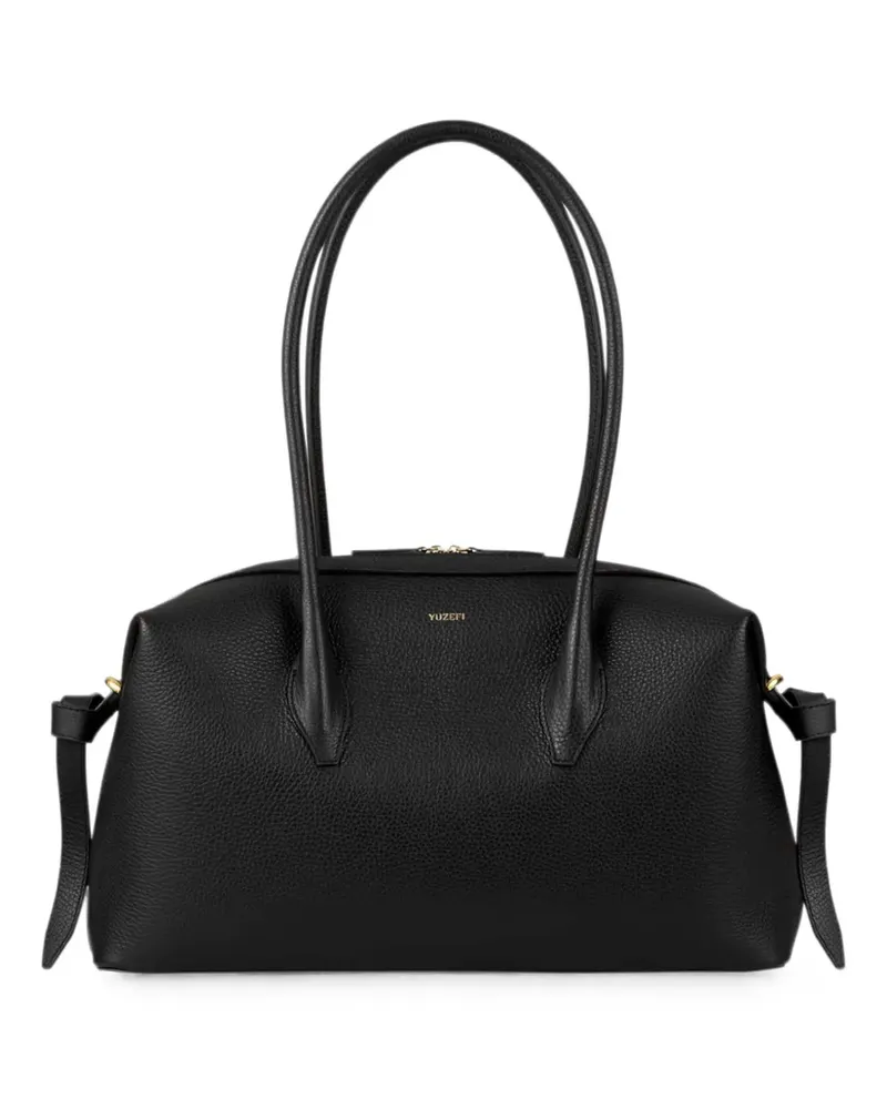 YUZEFI Brioche pebble-grained leather tote bag - Schwarz Schwarz