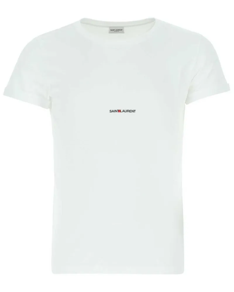 Saint Laurent T-Shirt mit Logo-Print - Weiß Weiß