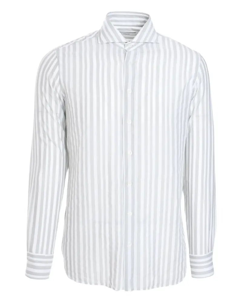 LARDINI Gestreiftes Hemd - Weiß Weiß