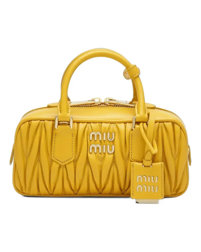 Miu Miu Schultertasche aus Matelasse-Leder - Gelb Gelb