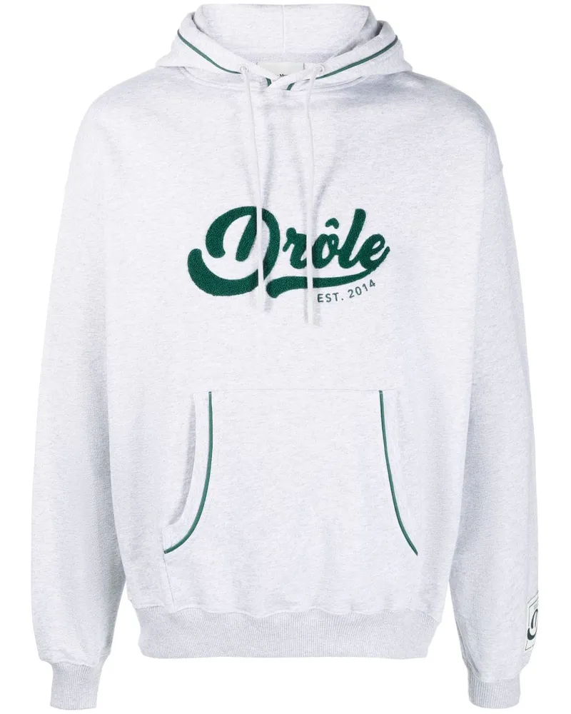 Drôle de Monsieur Hoodie mit Logo-Print Grau