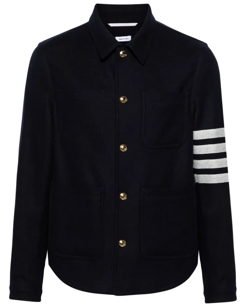 Thom Browne 4-Bar Hemdjacke aus Filz - Blau Blau