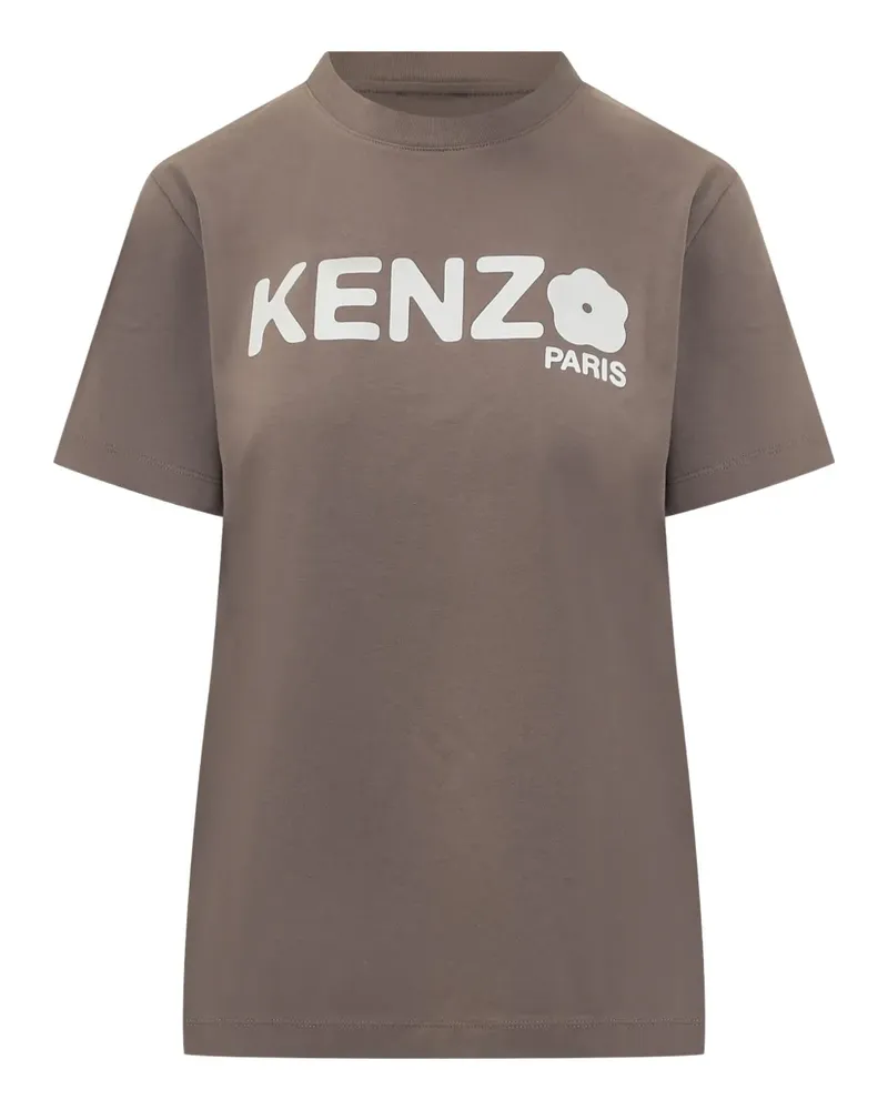 Kenzo T-Shirt mit geblümtem Logo - Braun Braun