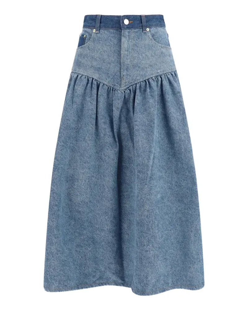 Ganni patchwork denim skirt - Blau Blau