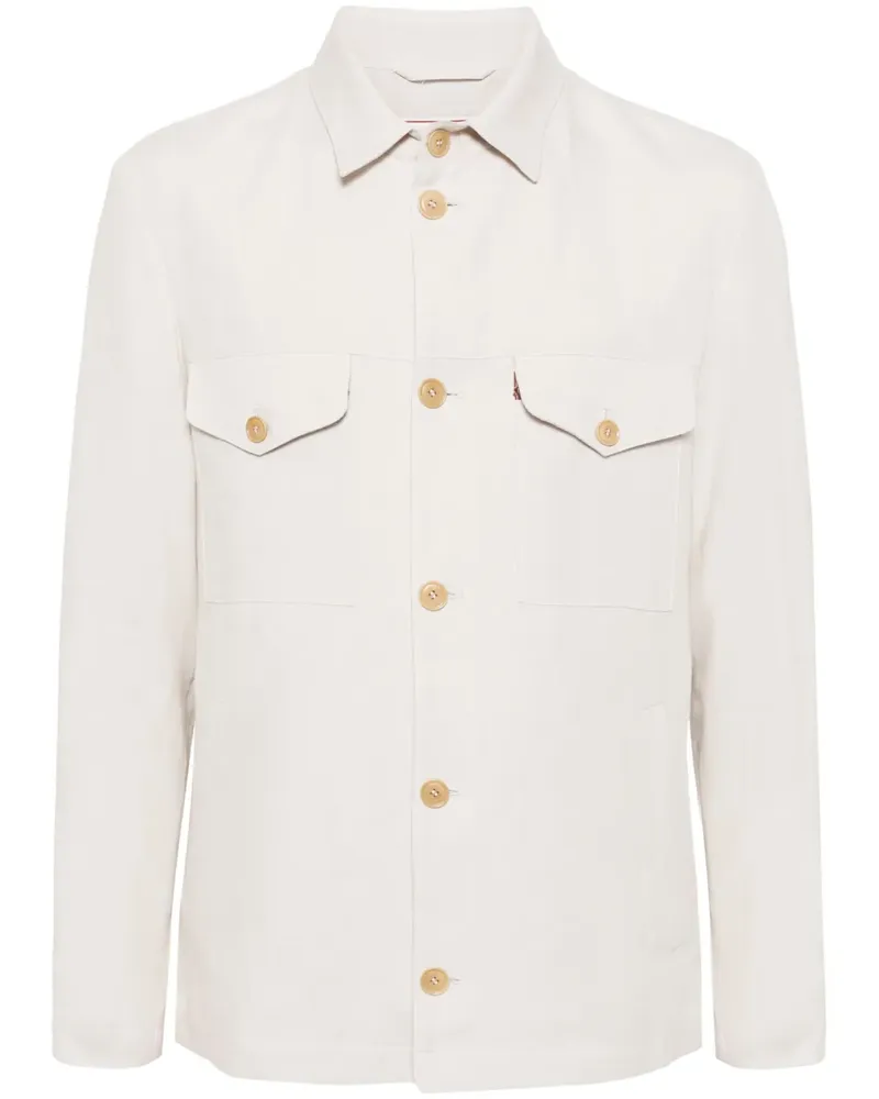 Luciano Barbera Hemdjacke aus Leinen - Nude Nude