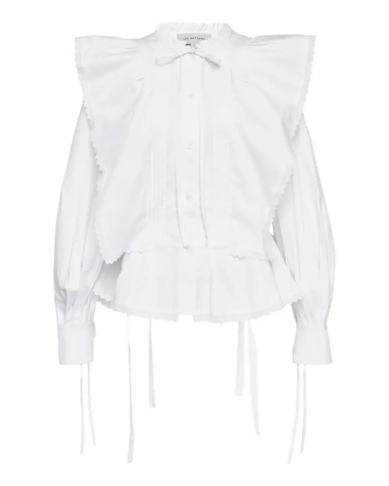 Lee Mathews Emilie ruffled pintuck blouse - Weiß Weiß